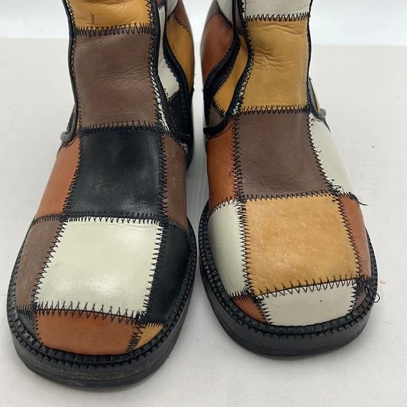 Vintage 90s Durango patchwork ankle boot size 7 made in Brazil - Picture 4 of 6